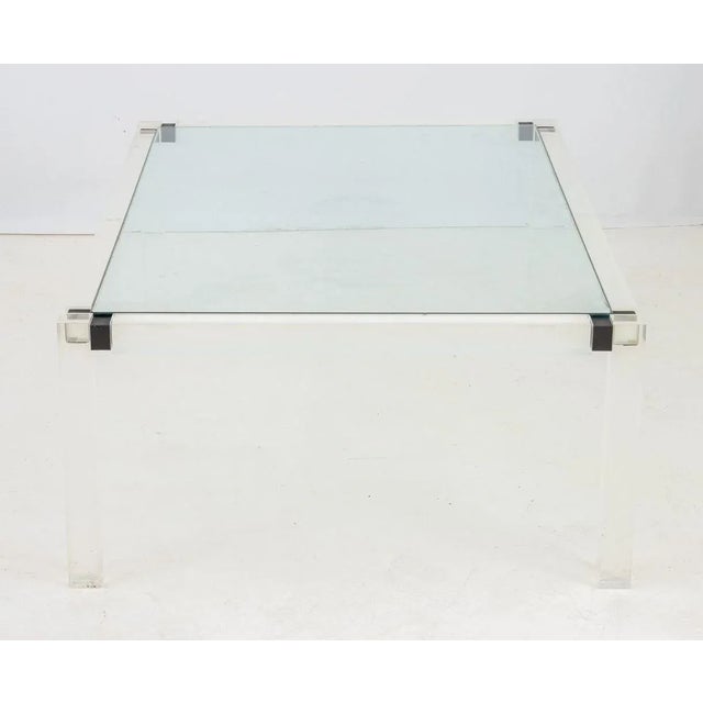 Mid 20th Century Mid-Century Modern Glass & Lucite Coffee Table For Sale - Image 5 of 5