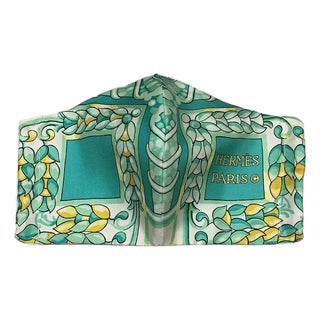Handmade Vintage Hermes Scala Silk Scarf Face Mask For Sale