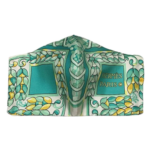 Handmade Vintage Hermes Scala Silk Scarf Face Mask For Sale