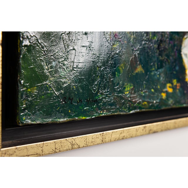 Black Abstract Landscape of Ancient China, 2001, Oil on Canvas For Sale - Image 8 of 12