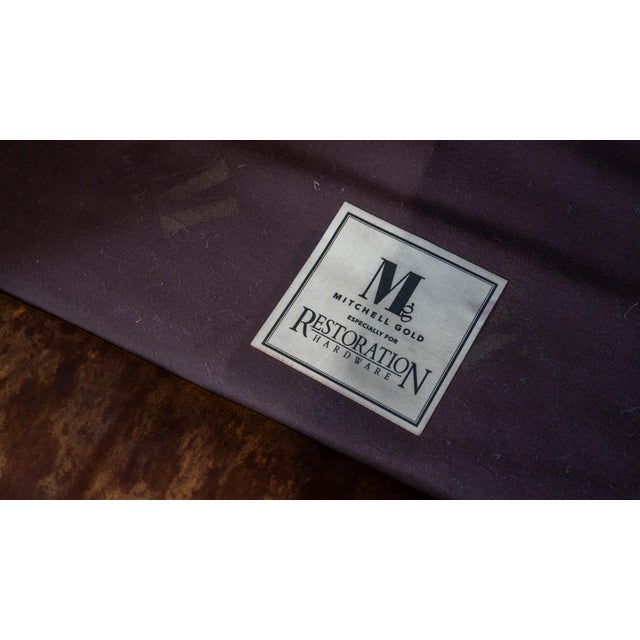 Restoration Hardware Churchill Cigar Leather Luxe Writer's Chair and Ottoman For Sale - Image 13 of 13