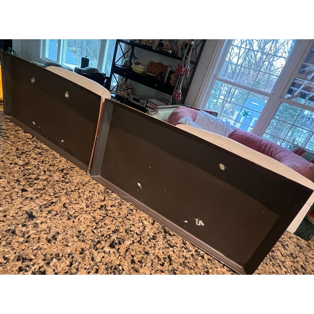 Metal Vintage Chinoiserie Tole Wall Shelves a Pair For Sale - Image 7 of 8