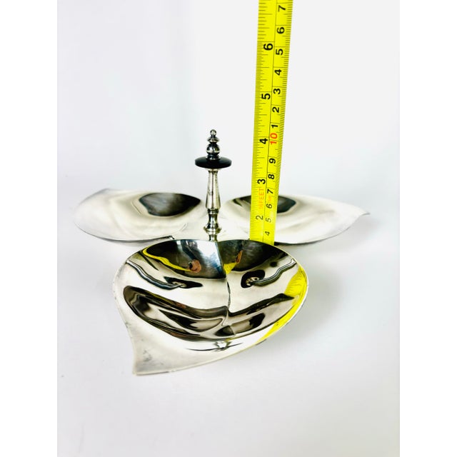 Early 20th Century F. B. Rogers Silver Co. Silver-Plated Three-Leaf Candy Dish / Nut Server For Sale - Image 12 of 12