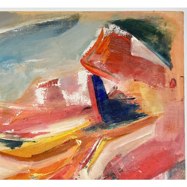 Mid-Century Modern 1988 Abstract Expressionist Oil on Canvas by Patricia M Hull For Sale - Image 3 of 7