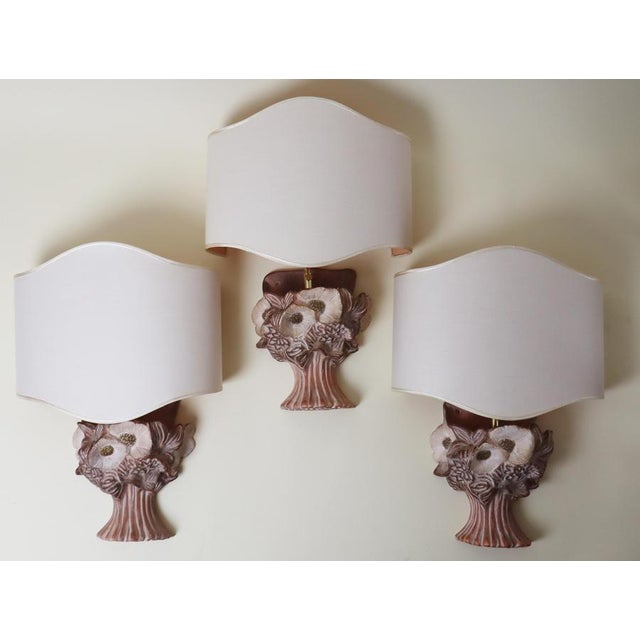 Gold Flower Bucket Wall Lamp, Italy, 1980s For Sale - Image 8 of 14