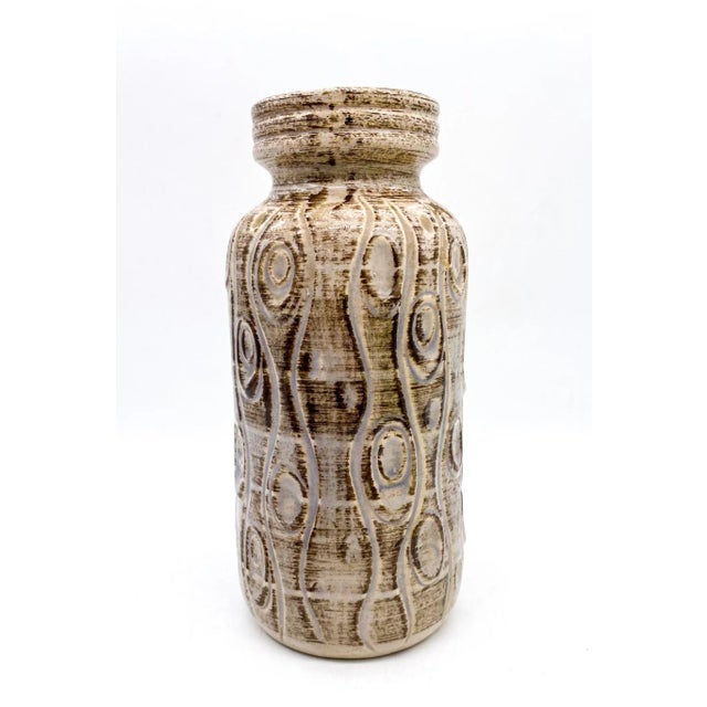 Mid 20th Century Mid-Century Modern West Germany Brown and Tan Vase For Sale - Image 5 of 9