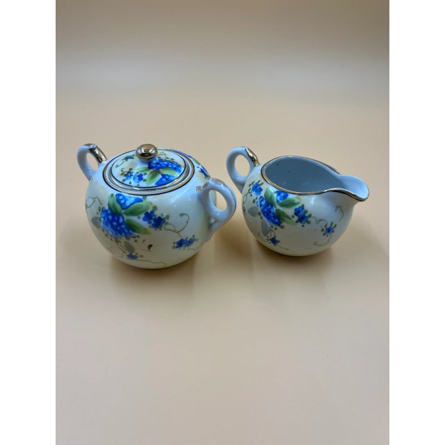 Vintage Nippon Floral Asian Ceramic Tea Set- 3 Pieces For Sale - Image 12 of 12