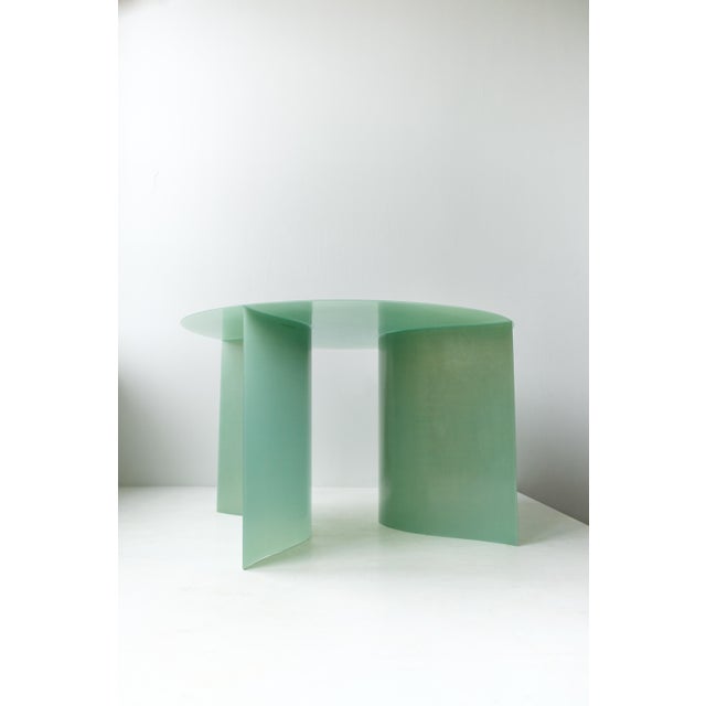 New Wave Round Dark Green Dining Table by Lukas Cober Chairish