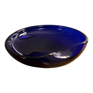 Contemporary Elsa Peretti Tiffany Cobalt Thumbprint Dish For Sale