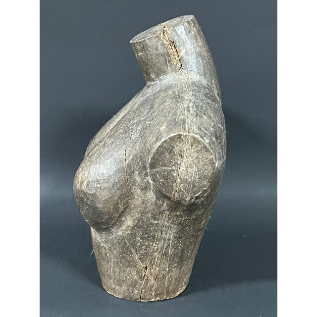 Late 20th Century Carved Solid Wood Female Torso Sculpture Late 20th Century For Sale - Image 5 of 10