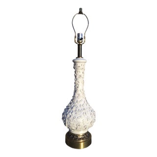 Marbro Style Blanc De Chine Table Lamp With Flowers For Sale