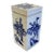 Antique 19th Century Chinese Blue & White Porcelain Covered Brush Pot or Box For Sale
