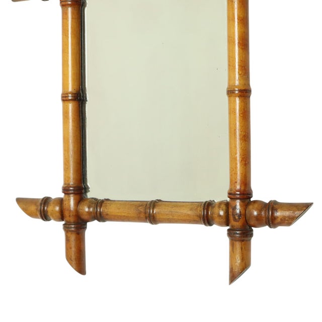 Antique French Faux Bamboo Mirror, 1890s For Sale - Image 4 of 14