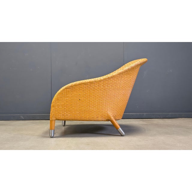 1980s Braided Leather Armchair by Antonio Citterio, 1980s For Sale - Image 5 of 13