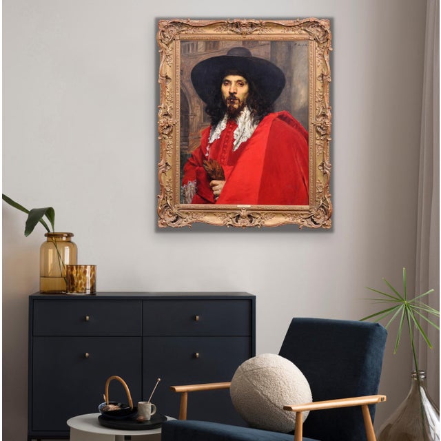 Ferdinand Victor Leon Roybet, Le Mousquetaire, 1880, Oil on Panel For Sale - Image 12 of 18