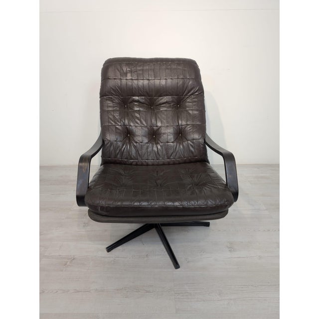 Quilted Leather Armchair, 1970s For Sale - Image 6 of 13