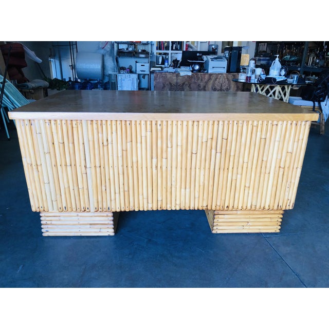 1940s Boho Chic Rattan Executive Desk Chairish