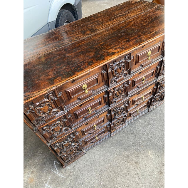 English 18th C Oak Marriage Chest For Sale - Image 4 of 5