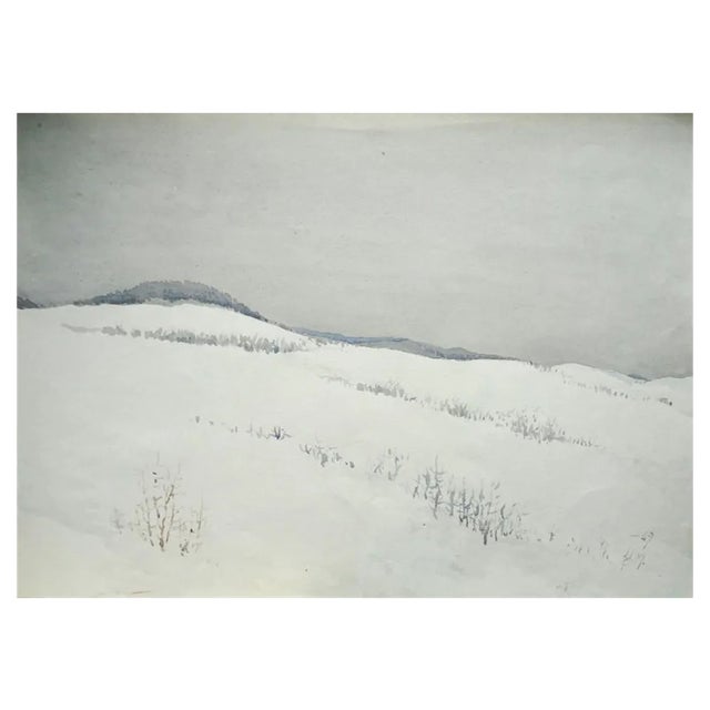 Herberts Mangolds, Winter, 1969, Watercolor on Paper For Sale