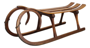 Czech Art Deco Oak Sled, 1930s