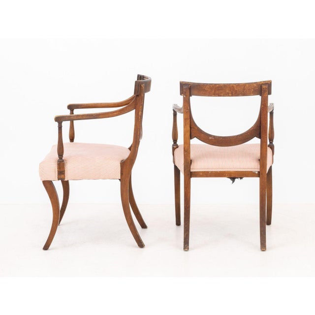 Brown Regency Style Mahogany Armchairs, Pair For Sale - Image 8 of 8