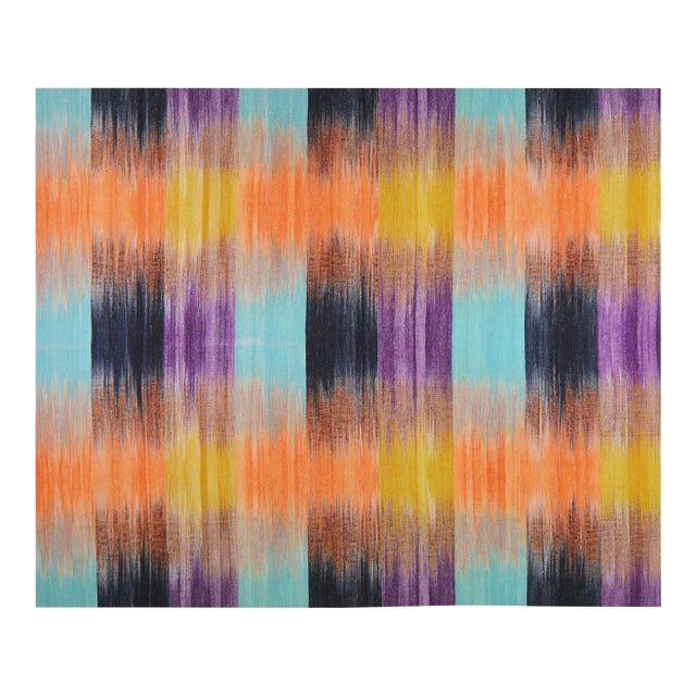 Vintage Mazandaran Natural Color Hand Made Organic Wool Tribal Kilim,8'2"x9'9" For Sale