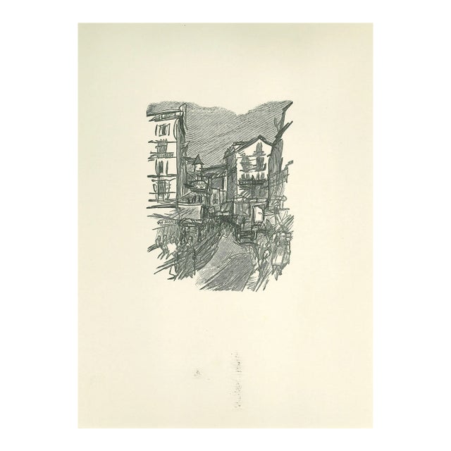 Ernesto Romagnoli, Figures, Original Woodcut, 1963 For Sale