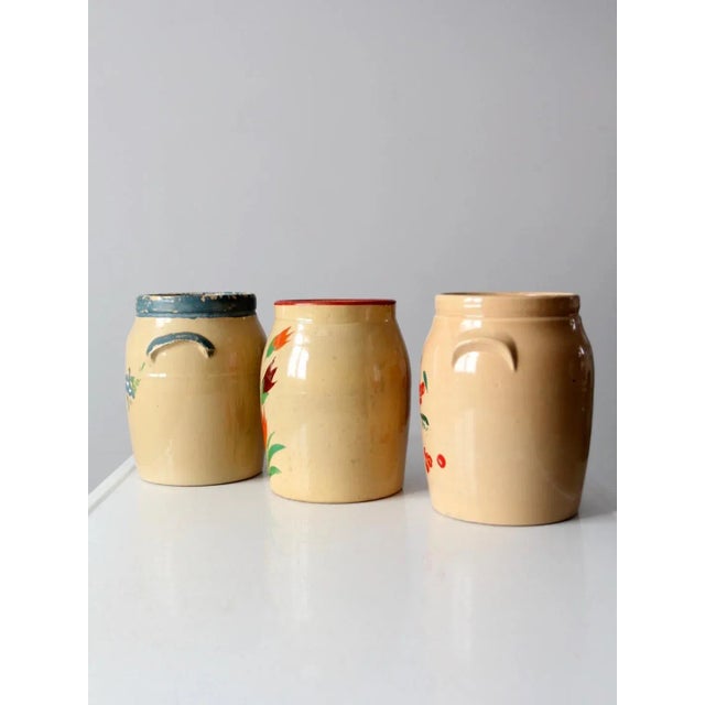 Vintage Hand Painted Cookie Jars - Set of 3 For Sale - Image 4 of 11
