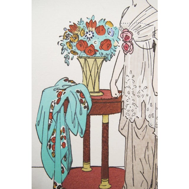 Art Deco 1912 Gazette du Bon Ton Fashion Plate, Cachemire Vert For Sale - Image 3 of 5