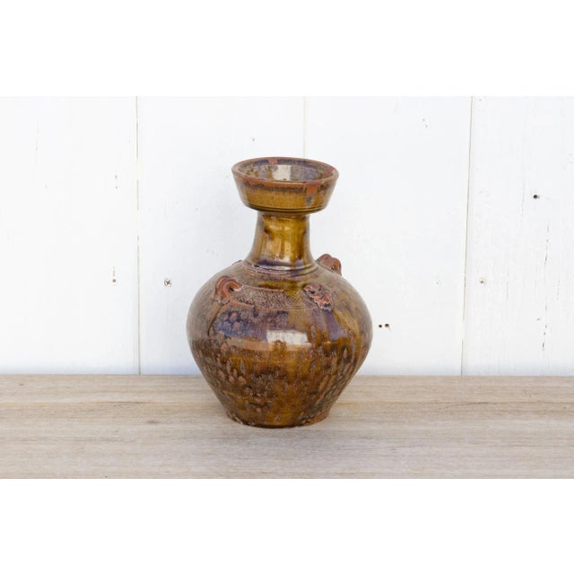 Brown Rare Qing Style Chinese Vase For Sale - Image 8 of 8