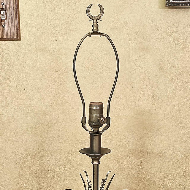 Vintage Maitland-Smith Neoclassical Brass Scrollwork Table Lamp For Sale - Image 9 of 18