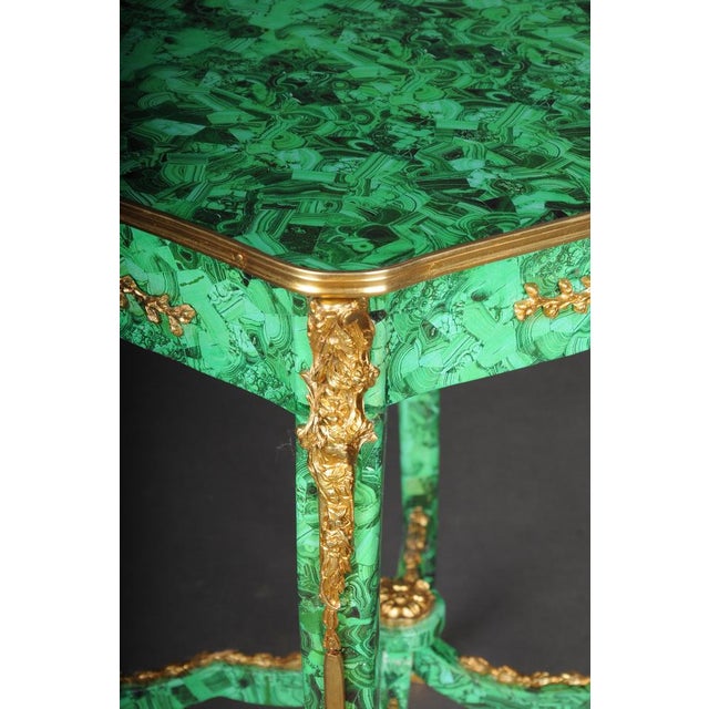 Green Louis XV Malachite Side Table For Sale - Image 8 of 14