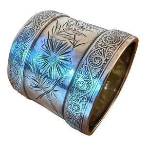 1900s Large Gorham Sterling Silver Napkin Ring, Monogrammed