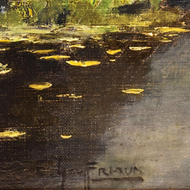 Brown Emile Gauffriaud, River, 1920s, Oil on Canvas, Frmed For Sale - Image 8 of 10