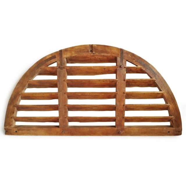 Vintage Large Teak Wood Arched Vent For Sale - Image 4 of 10