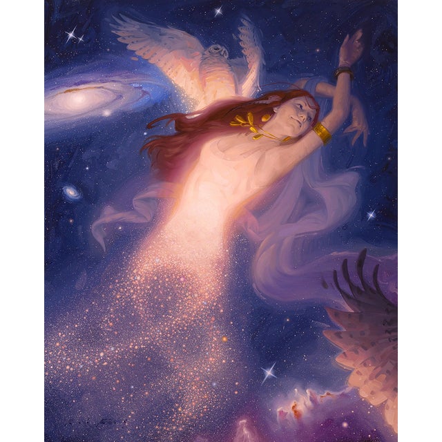 In "Made of Stars," a figure emerges gracefully from a cosmic backdrop, her form shimmering with stardust and ethereal...
