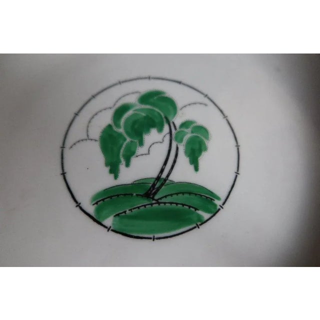 White Art Deco Tea and Dessert Set in Porcelain with Palm Tree Decoration from Rouard, Set of 47 For Sale - Image 8 of 11