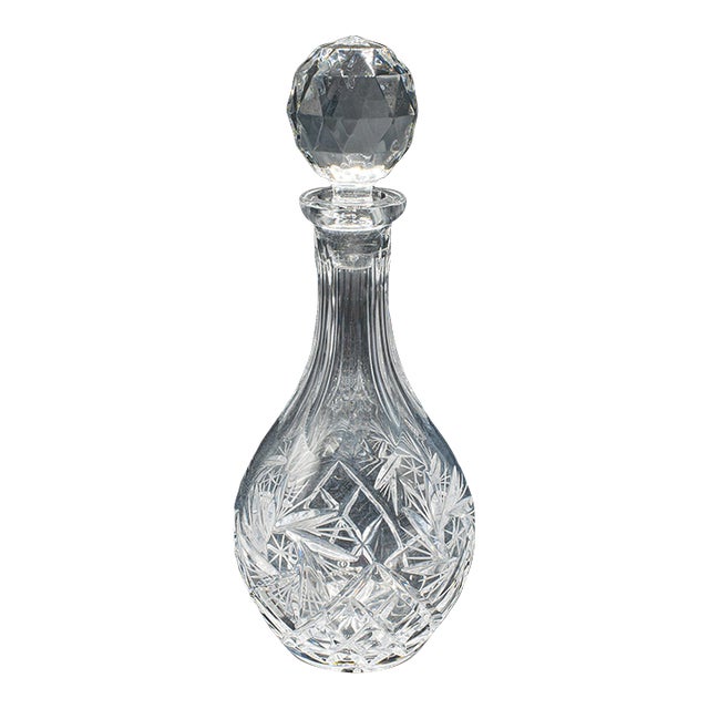 Vintage Liqueur Decanter, English, Cut Crystal Glass, Mid 20th Century, c.1960 For Sale