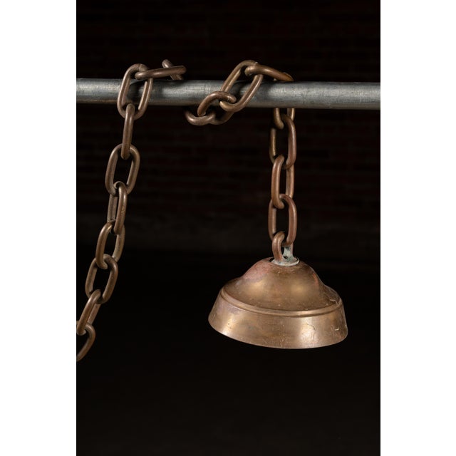 Large Early 20th Century Gothic Revival Hanging Brass Fixture For Sale - Image 4 of 6