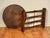 Early 20th Century Vintage Wood Folding Tray Table Removable Serving Tray Brass Gallery For Sale - Image 5 of 12