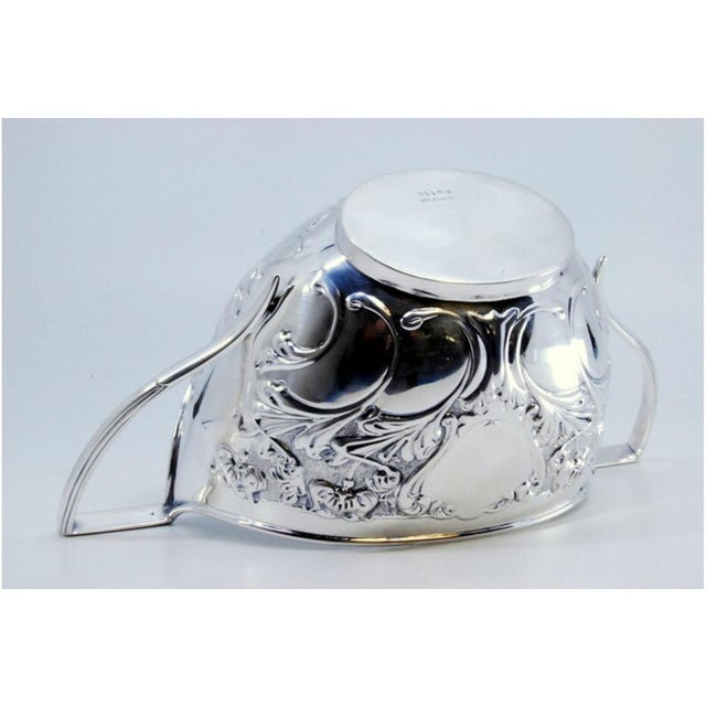 Silver Embossed Candy Box with Floral Motifs, Scrolls and Monogram Cards For Sale - Image 6 of 8