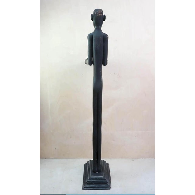 1920s Vintage Art Deco Carved Wood Bell Boy Card Holder, 1920s For Sale - Image 5 of 9