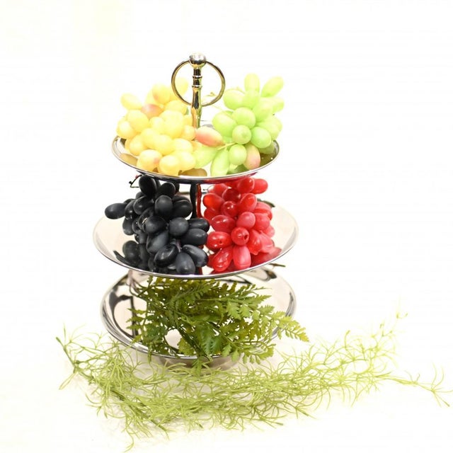 Silver Plate Cake Stand 3 Tiered Afternoon Tea For Sale - Image 9 of 13