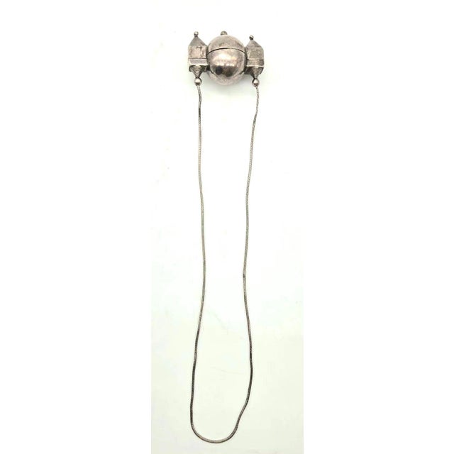 Mid 20th Century Indian Sterling Silver Shiva Lingam "Casket" Pendant With Chain Necklace For Sale - Image 5 of 9