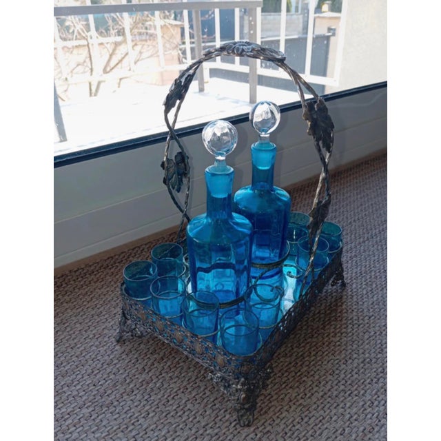 Liquor Cabinet, Set of 15, in Flawless conditions. Designed before 1890