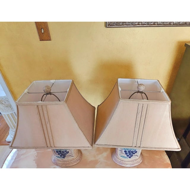 Hollywood Regency Sienna Table Lamps Featuring Grapes, a Pair For Sale In Washington DC - Image 6 of 12