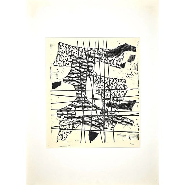 Composition is an original linocut realized by Luigi Veronesi in 1964. Hand-signed and numbered. Edition of 20 prints....