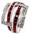 14ct White Gold Garnet and Diamond Ring 0.26ct 6.35g, Size 8.75 For Sale