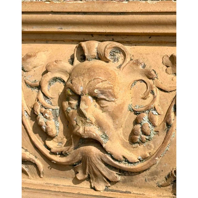 Traditional Terracotta Building Facade Plaque - Mythological Cherubic Theme - Tri-Parte For Sale - Image 3 of 5