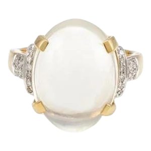 Bohemian Chic 20th Century 8.6 Ctw Moonstone Cocktail Ring Size 7.5